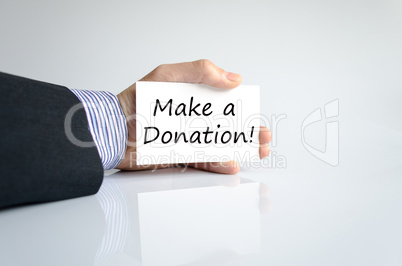 Make a donation text concept