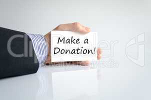 Make a donation text concept