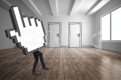 Composite image of cursor with legs Composite image of cursor with legs