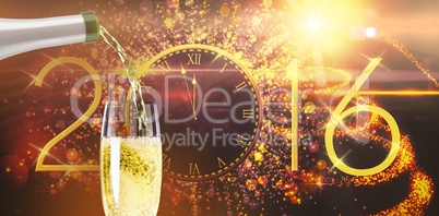 Composite image of champagne pouring