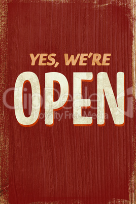 A Vintage coloured open sign