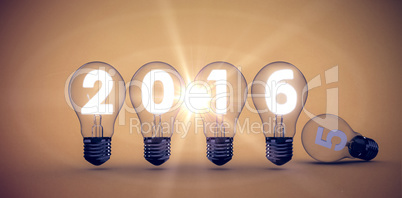 Composite image of 2016 with light bulb