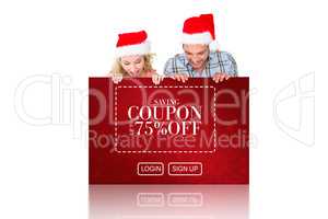 Composite image of young festive couple