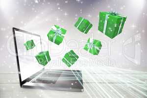 Composite image of green presents