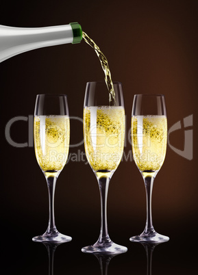 Composite image of champagne pouring