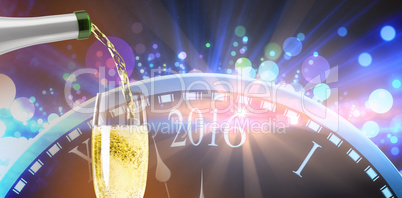 Composite image of champagne pouring