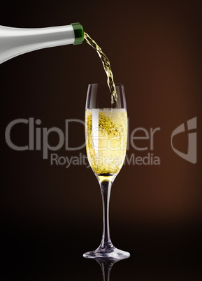 Composite image of champagne pouring