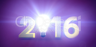 Composite image of 2016 with light bulb