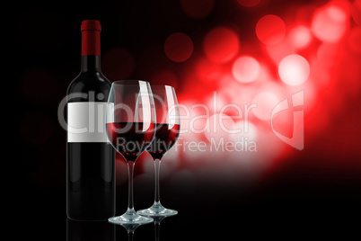 Composite image of red wine