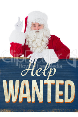 Composite image of smiling santa claus doing a gesture