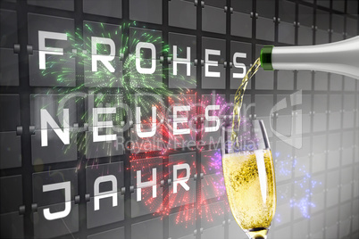 Composite image of champagne pouring