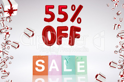 Composite image of sale shopping bags