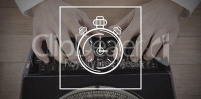 Composite image of digital image of stopwatch