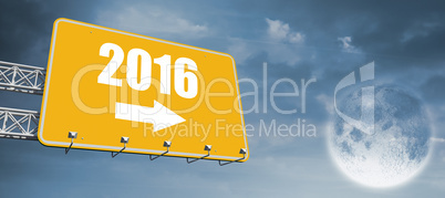 Composite image of yellow billboard