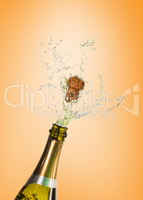 Composite image of champagne popping