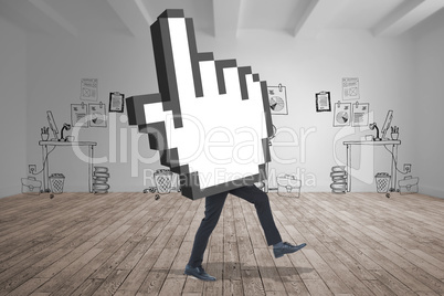 Composite image of cursor with legs
