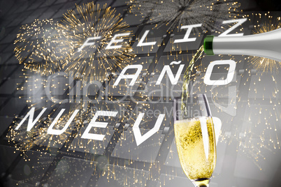 Composite image of champagne pouring