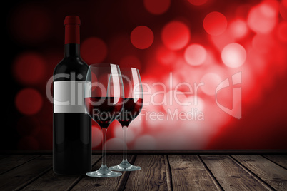 Composite image of red wine