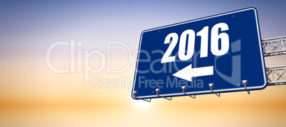 Composite image of blue billboard