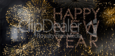 Composite image of glittering happy new year