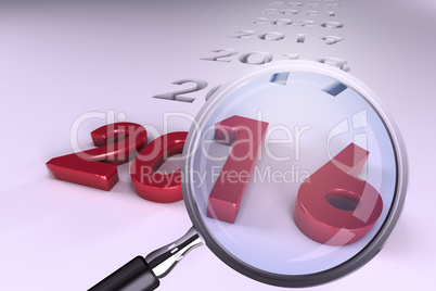 Composite image of magnifying glass