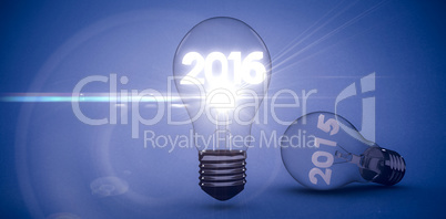 Composite image of 2016 with light bulb