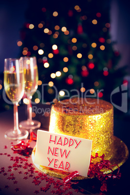 Table at new years eve celebration