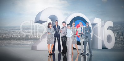 Composite image of business people