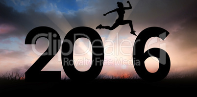 Composite image of fit woman silhouette