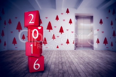 Composite image of 2016 in red blocks