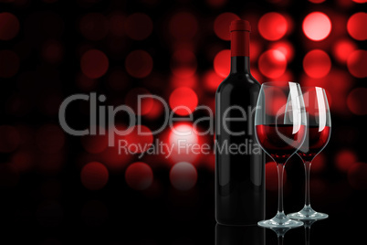 Composite image of red wine