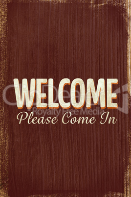 A Vintage welcome sign