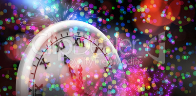 Composite image of clock