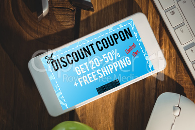 Composite image of discount coupon