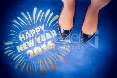 Composite image of businesswomans feet