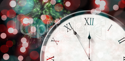 Composite image of roman numeral clock counting down