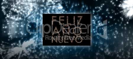 Composite image of glittering feliz ano nuevo