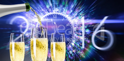 Composite image of champagne pouring