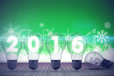 Composite image of 2016 with light bulb