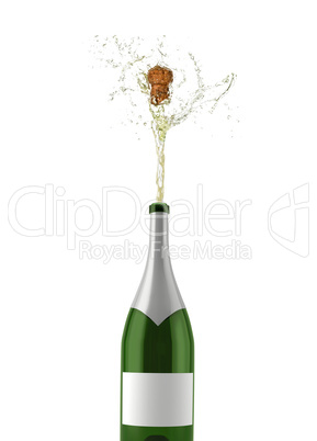 A Champagne bottle popping