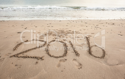 2016 on sand at beach