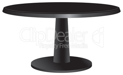 Black design table with a round top