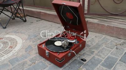 Vintage records on the gramophone