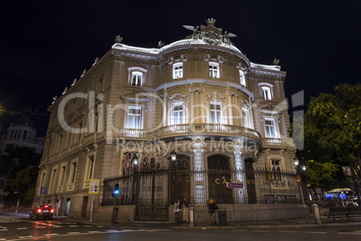 madrid palace at night