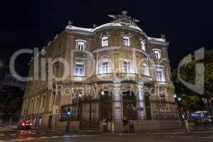 madrid palace at night