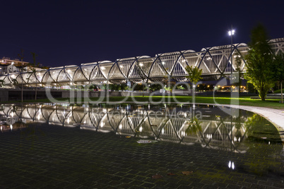 Modern bridge in madrid