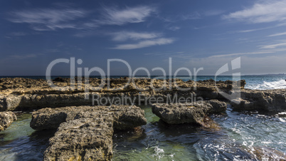 coast with rocks