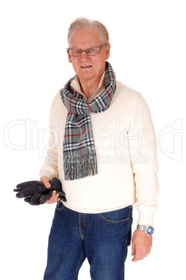 Handsome mature man standing.