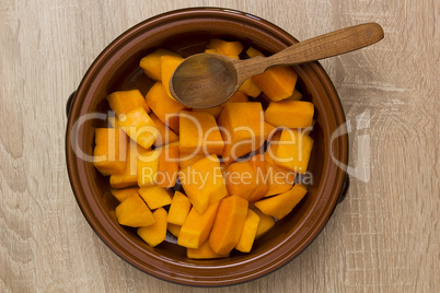 Pumpkin sliced clay pot