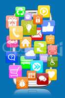 Smartphone mit Application Apps App für Internet Kommunikation